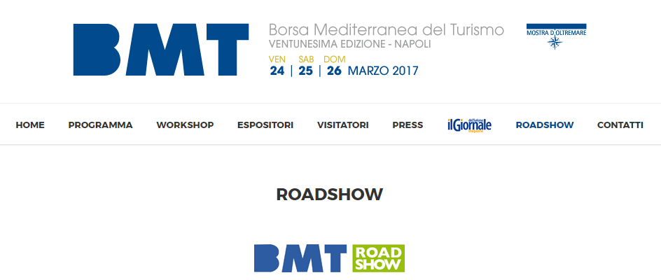 BMT Napoli 2017 dal 24 al 26 marzo alla Mostra d'Oltremare tutte le informazioni- Roadshow